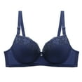 thumbnail image 1 of YLOMAY Women’s Bra Women’s Underwear Beautiful Back Gathered Bras Solid Color Breathable Brassiere Lady Loose Daily Wear Dark Blue XXL, 1 of 4