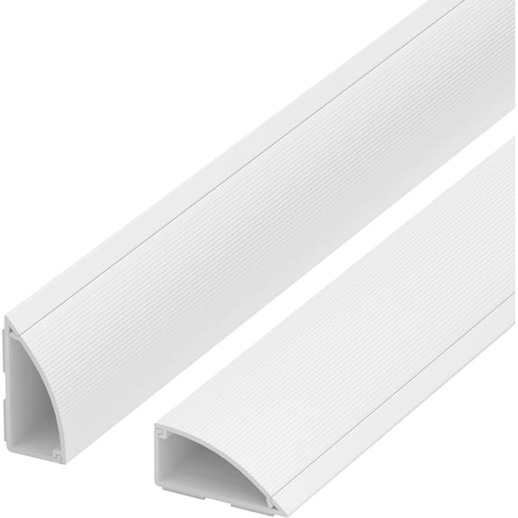 68in Corner Cable Hider, Floor Cord Cover for 3-5 Cords, White
