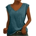 thumbnail image 1 of ZhiZhuang 2024 Women's Summer Plus Size Tank Top Womens Solid Color Cap Sleeve Tunic Blouses T-Shirt Casual Loose Fit Basic Tank Tops, 1 of 5