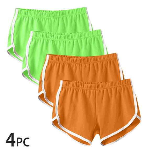 ZhiZhuang 4 Pack Womens Athletic Gym Shorts Lounge Solid Casual Elastic Waist Shorts Utility Workout Going Out Shorts