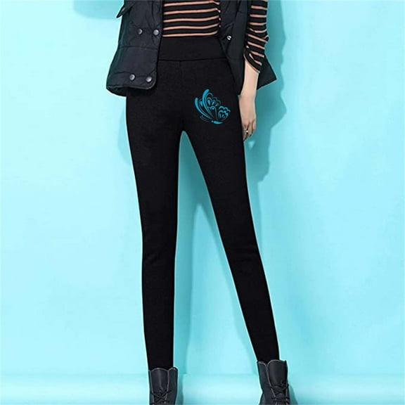 ZhiZhuang Fleece Lined Tights for Women Warm Winter Wool Pants Tummy Control Yoga Trousers