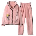 thumbnail image 1 of ZhiZhuang Fleece Pajamas for Women Set Plus Size,Women 2 Piece Sleepwear Pajamas Set Soft Comfy Fleece Pjs for Winter, 1 of 2