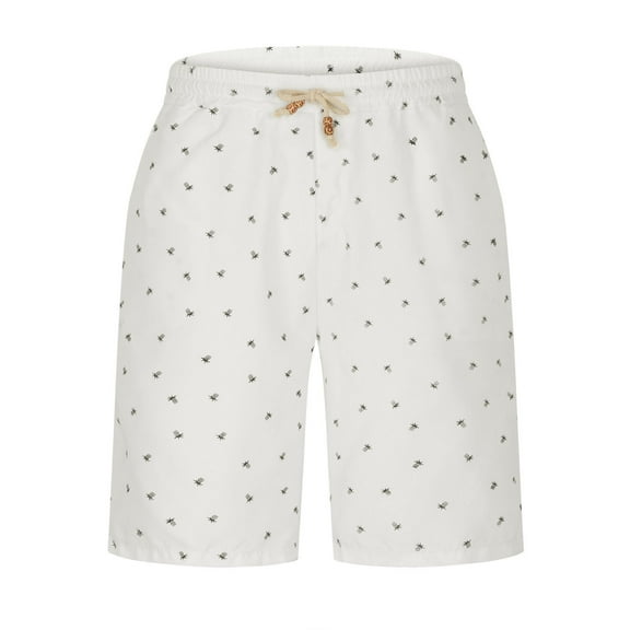 ZhiZhuang Mens Shorts Clearance Clothing under $ 5,Mens Casual Linen Shorts Cotton Elastic Waist Drawstring Summer Texture Stretch Beach Shorts with Pockets