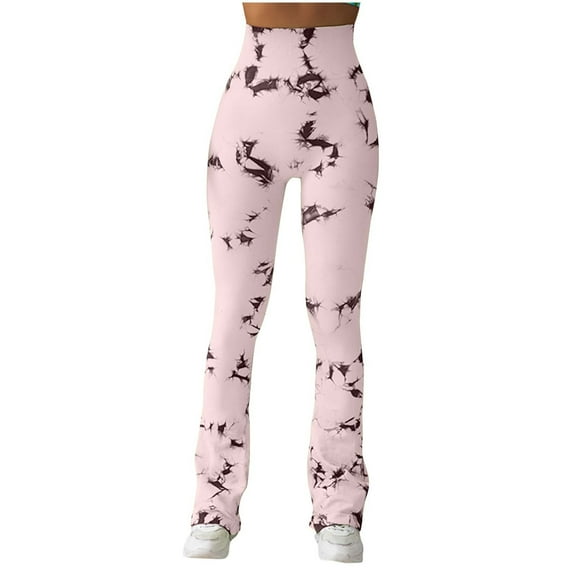 ZhiZhuang Tie Dye Leggings for Women High Waist Lift Buttocks Full Length Yoga Pants