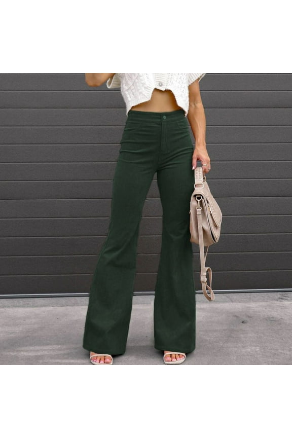 Women's Sexy High Waisted Stretch Flare Bell Bottom Slim Bootcut Jean Full Length Denim Pants Streetwear