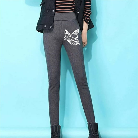 ZhiZhuang Women's Winter Outdoor Leggings Super Thick Fleece Legging Pants Elastic Waist Slim Workout Yoga Tight