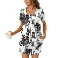 thumbnail image 1 of ZhiZhuang Womens Pajama Set 2024,Women Plus Size Loungewear Sleepwear Set Casual Round Neck Short Sleeve Tops with Pants Two Piece Pajamas Suit, 1 of 6