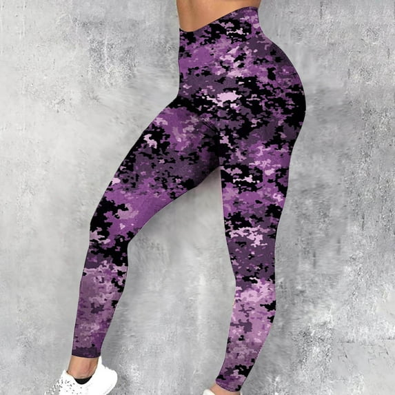 ZhiZhuang Womens Pants Active Capri Leggings High Waist Comfortable Printed Running Yoga Pants