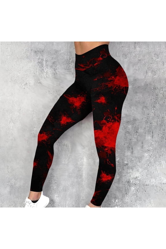 Womens Pants High Rise Leggings Casual Printing Stretch Yoga Leggings Fitness Running Gym Active Pants