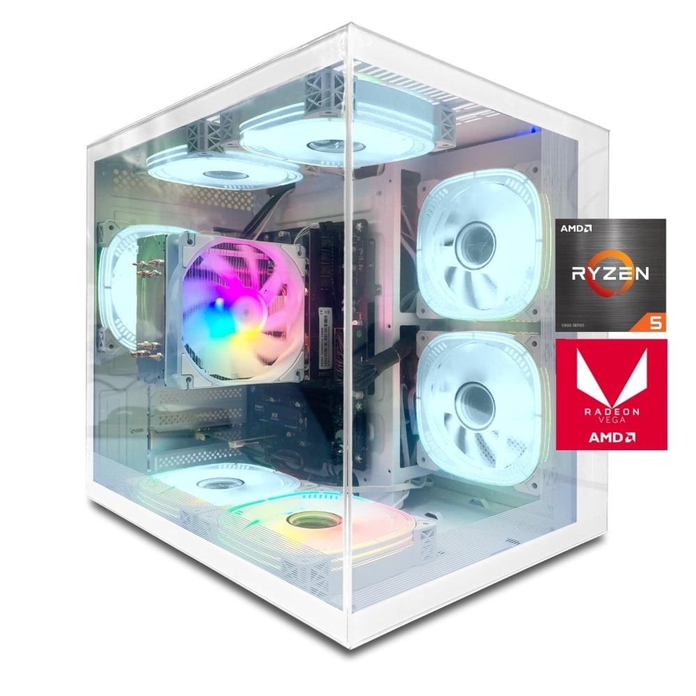 ZHIC Gaming Desktop PC, AMD Ryzen 5 5600G, 16GB RAM, 1TB SSD