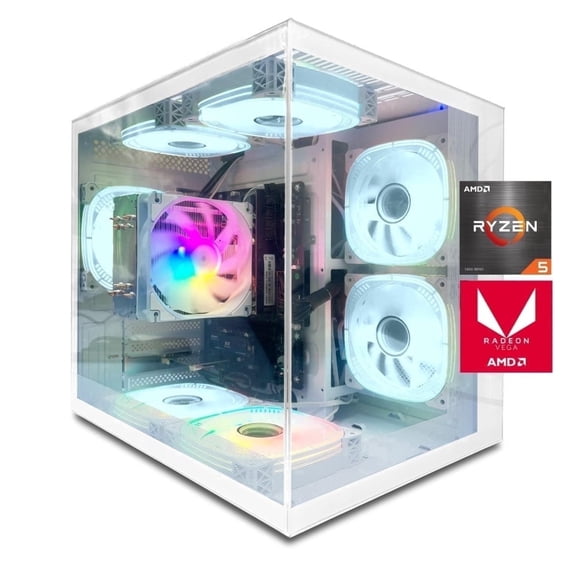 Zhicgcp Gaming Desktop PC, Amd Ryzen 5 5600GT, AMD Radeon Graphics, 16GB Ram, 512GB SSD, Windows 11 Home
