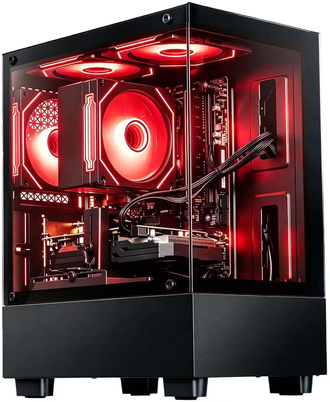 Zhic Gaming Desktop PC, AMD Ryzen 7 4700LE, Radeon RX 580 8G, 512GB NVME SSD, 16GB DDR4 RAM , Black, Windows 11 Home