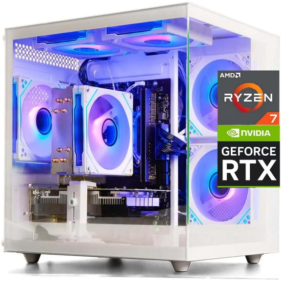 Zhicgcp Gaming Desktop PC, Ryzen 7 5700X, RTX 3050,512GB SSD, 16GB DDR4, Windows 11