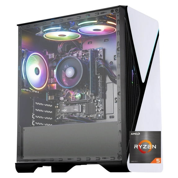 Zhicgcp Gaming PC Desktop, AMD Ryzen 7 5700G 3.8 GHz, Radeon Vega 8 Graphics, 1TB, 16GB RAM, Windows 11 Home