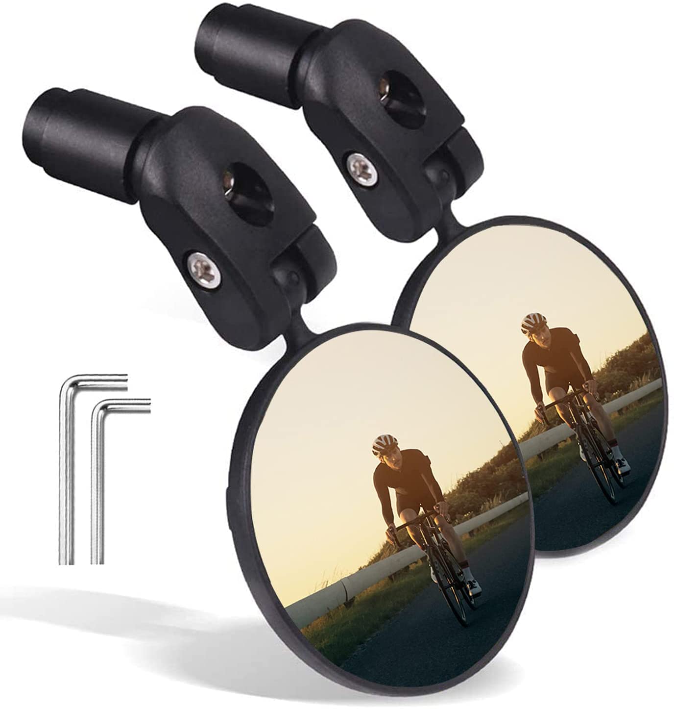 Zhiding Bike Mirrors 2pcs Bar End Bicycle Mirrors compatible Handlebars Bicycle Cycling Lightweight Rear View Mirrors Safe Rearview Mirror with a Bike Mirror compatible Mountain Road Bike Bicycle Walm...