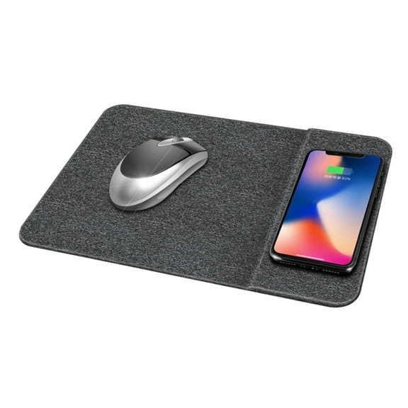 Zhihuico Wireless Charging Mouse Pad, 10W Qi Fast Charge, Blue Breathing LED, Rounded Edge, Overload & Short Circuit Protection