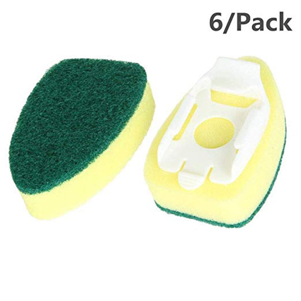 Zhiui,Brush Mops For Floor Cleaning,Dishwand Sink Clean Sponge Brush 6Pack Replacement Heads Non