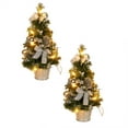 Zhiui,Twinkling Tree,2Pc 40Cm Tabletop Christmas Tree Mini Pines Cones