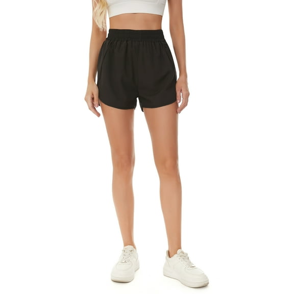 Women's Shorts for Women Running Workout Sport Layer Active Shorts with Pockets  Athletic Shorts Woman Black M