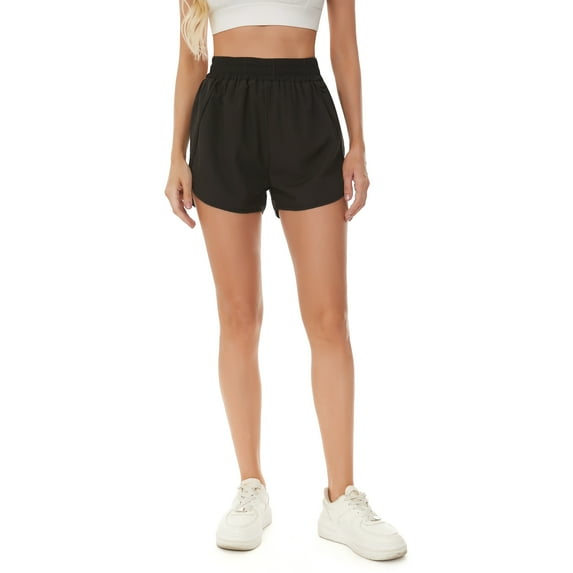 Women's Shorts for Women Running Workout Sport Layer Active Shorts with Pockets Athletic Shorts Woman Black M