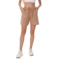 thumbnail image 1 of Xhshgfbi Women Elastic Summer Womens Casual Shorts Shorts And High Solid Waist Women's Shorts Brown L, 1 of 11