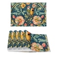 thumbnail image 1 of Zhiwo Birds Flowers Blue Background Placemats (Set of 4) - Kitchen Dining Decoration 11.8*17.7in, 1 of 6