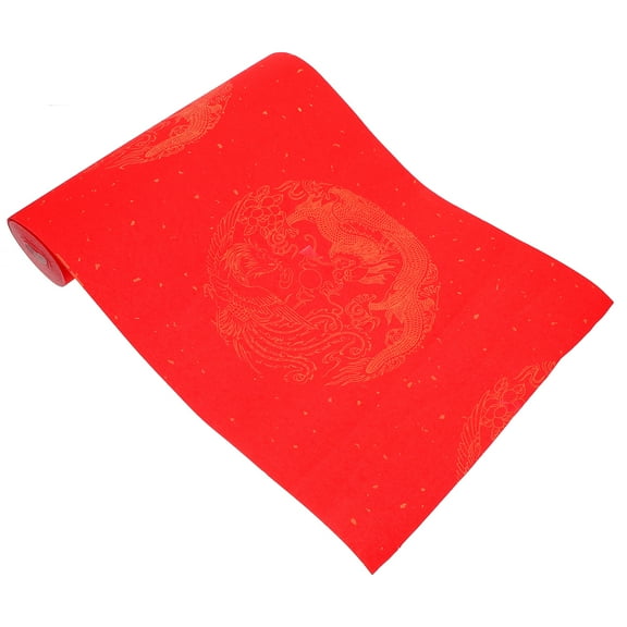 Zhiyie 1 Roll Chinese Calligraphy Paper Thickened Red Xuan Paper Blank Couplet Paper