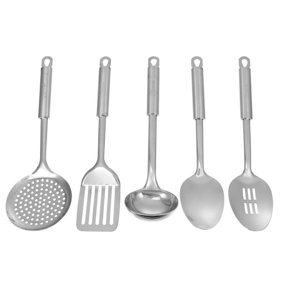 Zhiyie 1 Set 5 Pcs Stainless Steel Kitchen Wares Heat-resistant Tablewares (Silver)