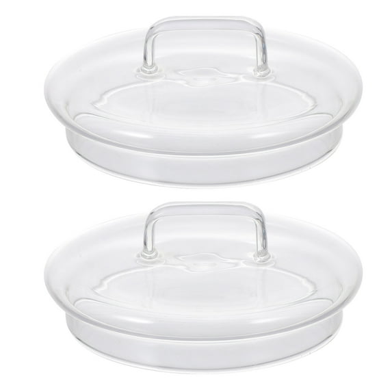 2pcs Kitchen Glass Storage Jar Covers Replacement Glass Lids (Transparent)