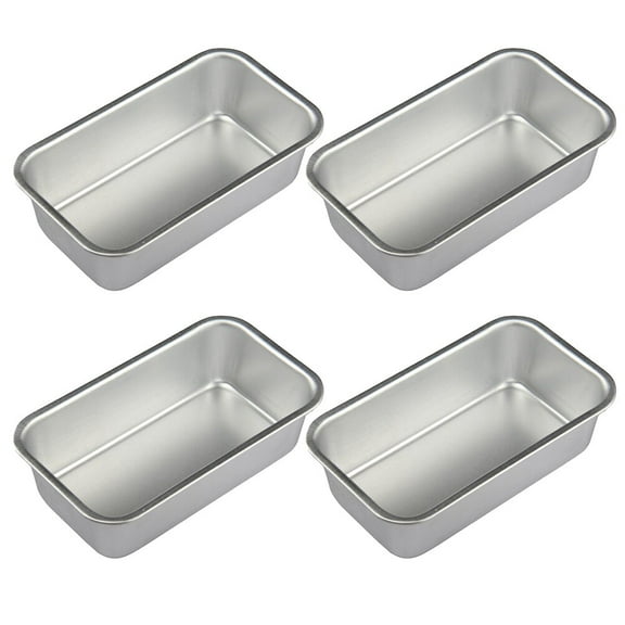 Zhiyie 4pcs Non-stick Baking Plate Tray Toast Mould Household Baking Gadget Bread Baking Tray for Home Kitchen Restaurant (Silver)