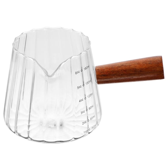 Zhiyie Glass Frothing Pitcher with Measuring Cup for Coffee, Baking, and Holding, Frother Jug