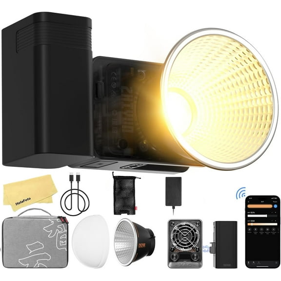 Zhiyun Molus X60 Combo [ Official ] 60W COB LED Video Light with ZY Mount/Bowens Mount,Bluetooth App Control,CRI?95,TLCI?97,2700-6500K for Interview,Vlog,Live Stream Video Recording