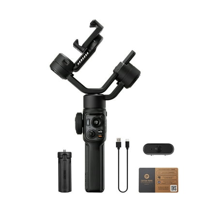 Zhiyun - Smooth 5S AI Combo 3-Axis Gimbal Stabilizer for iPhone 15 Pro Max & Android Smartphone Built-in Fill Light - Black