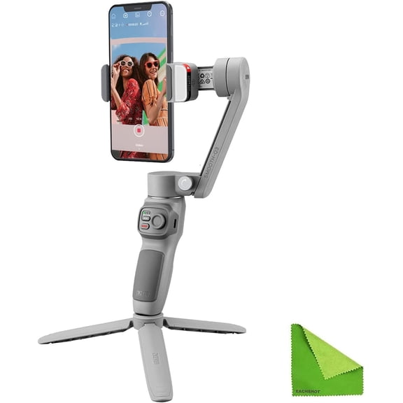 Zhiyun SMOOTH-Q3 Gimbal Stabilizer for Smartphone Android Cell Phone iPhone 3-Axis Handheld Gimble Stick w/ Tripod Stand LED Fill Light for Tiktok YouTube Vlog Video Kit Face/Object Tracking