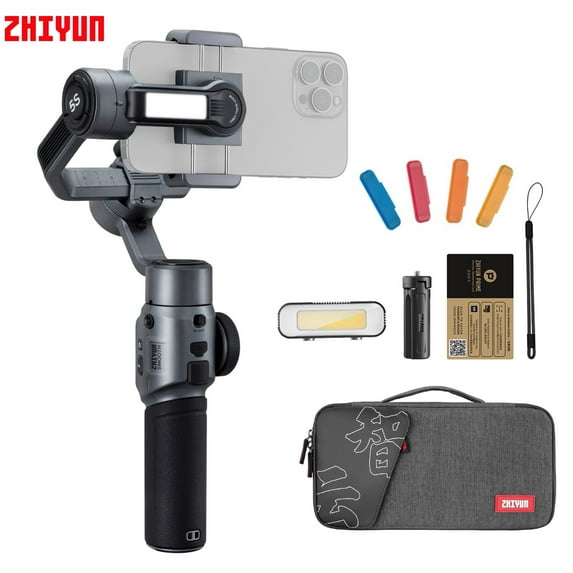 Zhiyun Smooth 5S Combo Gimbal Stabilizer for Smartphone Handheld 3-Axis Phone Gimbal for iPhone 13 Pro Max 12 11 SE2 XS X XR 8 Plus Android Cell Phone