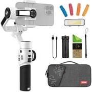Zhiyun Smooth 5S White Combo w/Magnetic Fill Light,Carrying Bag &Tripod,Gimbal Stabilizer for Smartphone iPhone 14 13 12 Pro Max Plus X Android Cellphone 3-Axis Handheld Phone Gimbal,Smooth 5 Upgrade
