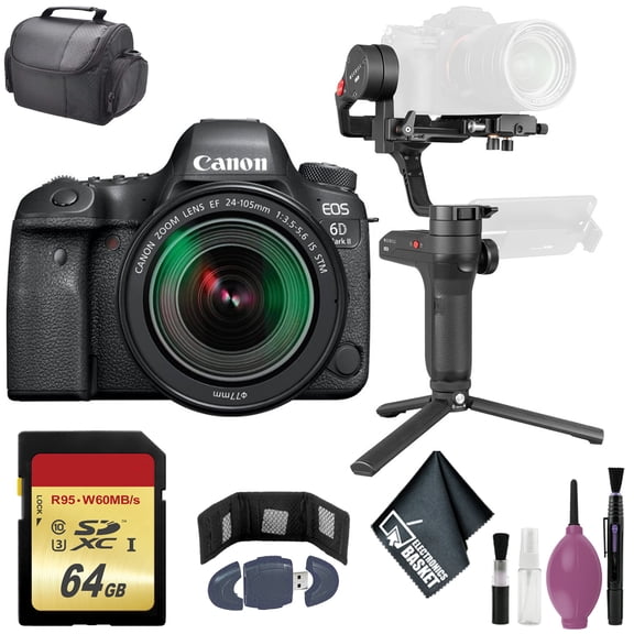 Zhiyun-Tech WEEBILL LAB Handheld Stabilizer - Canon EOS 6D Mark II DSLR Camera International w/ 24-105mm f/3.5-5.6 Lens - 64GB -Case
