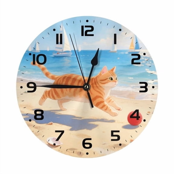 Zhmjortal Animal Pattern Silent Wall Clock Round - Non-Ticking Desk Clock Battery Operated Quiet Decorative for Living Room Home Office School Kitchen (10 Inch,Animal Pattern)