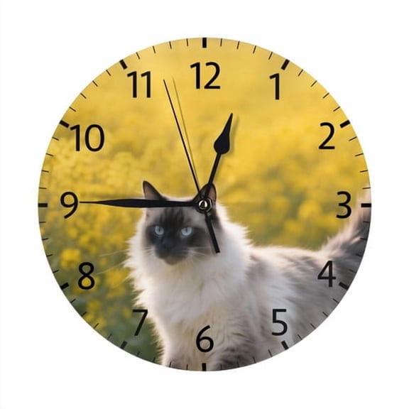 Zhmjortal Animal Pattern Wall Clock 10 Inch Battery Operated Wall Clock Animal Portrait Non Ticking Silent Decorative Clock for Living Room Office Bedroom Home Decor