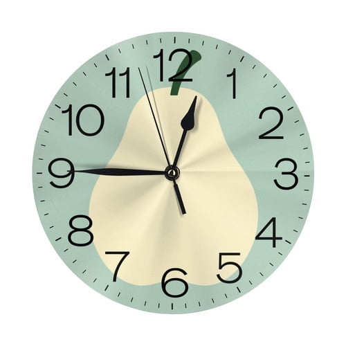 Zhmjortal Fruit Pattern Round Wall Clock Silent Non Ticking Battery Operated Clock 10 Inch, Kitchen,Home,Bathroom,Bedroom,Office or School