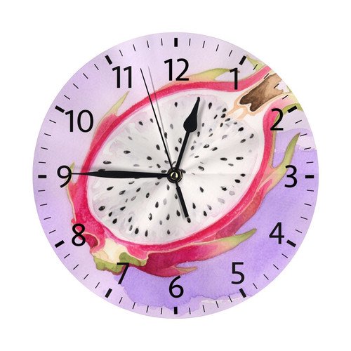 Zhmjortal Fruit Pattern Silent Non Ticking Clock 10 Inch,Round Wall Clock,Decorative for Living Room, Kitchen, Home,Bathroom, Bedroom, Office or School