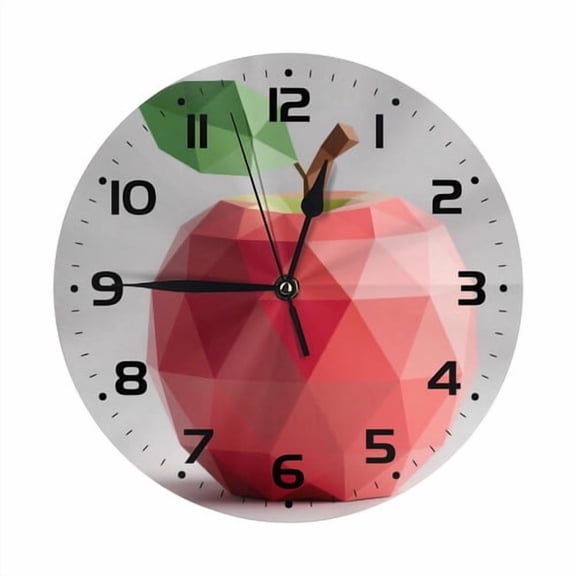 Zhmjortal Fruit Pattern Silent Non Ticking Clock 10 Inch,Round Wall Clock,Decorative for Living Room, Kitchen, Home,Bathroom, Bedroom, Office or School