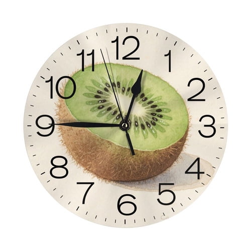Zhmjortal Fruit Pattern Wall Clocks, Battery Operated 10 inch - Quiet Silent Round Clock Non-Ticking Desk Clock Decor for Kitchen Bathroom Living Room Office School Home Decorations