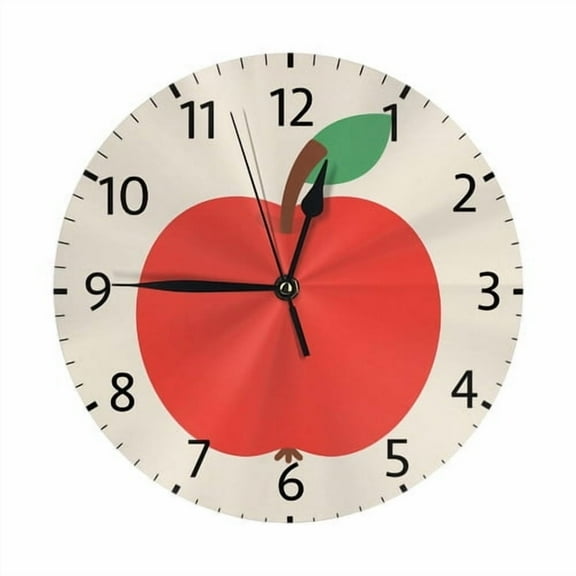 Zhmjortal Fruit Wall Clock Silent Non-Ticking Kitchen Desk Decor Clock Battery Operated Quartz Analog Round Clocks 10 in for Bedroom Bathroom Living Room