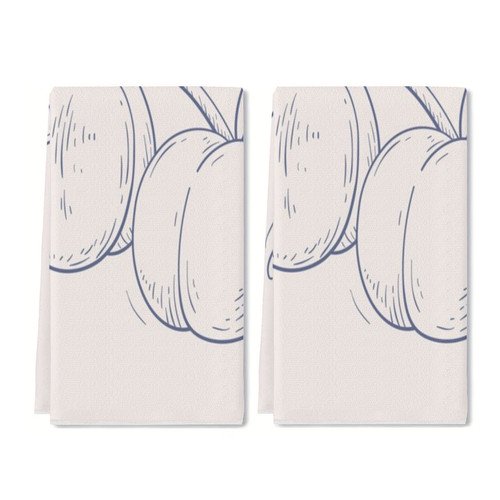 Zhmjortal Kitchen Towels Hand Drawn Peach Pattern Set of 2 Absorbent Kitchen Dish Towel for Party Home Housewarming Cleaning Counter Wipes 16x24 Inch