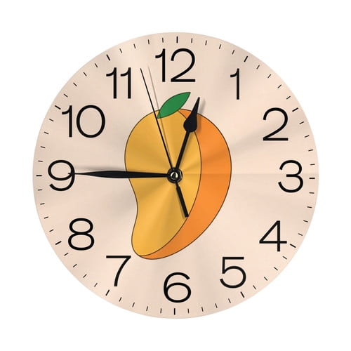 Zhmjortal Wall Clock, Fruit Pattern Wall Clock Silent Non-Ticking Battery Operated Clock 10 Inch, Home Decor for Living Room, Kitchen, Bedroom and Office