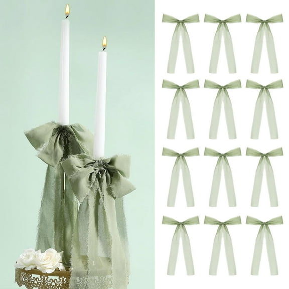 Zhmrfg 12-Pack Butterfly Knot Ribbon Bow Decor, Versatile Easy To Use Durable Festive Decor For Christmas Holiday Parties Gift Packaging Candlesticks Christmas Tree Fireplaces Rattan