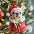 thumbnail image 1 of Zhmrfg French Bulldog Christmas Ornament, Cute Pet Theme Dog Lover Christmas Gift Versatile Hanging Festive Charm for Christmas Tree Mantel Home Pet Lover Party Favors Festive Pet Ornament, 1 of 7