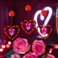 thumbnail image 1 of Zhmrfg LED Valentine's Day Curtain Light 3PCS, Red Heart Suction Cup Hanging Light, 3M String Light for Proposal Wedding Room Party Decor 520 Romantic Ambiance Indoor Outdoor Waterproof, 1 of 6