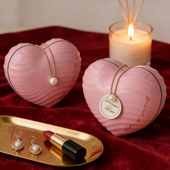 Zhmrfg Valentine's Day Decor, 3.74x3.26in Heart Iron Candy Box, Light Dark Blue Pink Orange Color Sealed Smell-Proof Reusable Decor for Candy Jewelry Stationery Storage Wedding Valentine's Day Gift